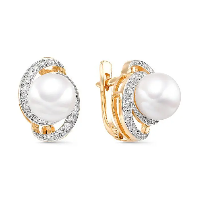 Серьги с английским замком из красного золота