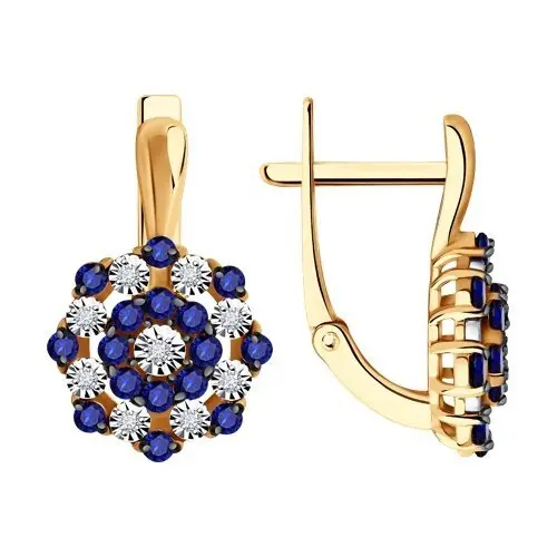 Серьги с английским замком из комбинированного золота