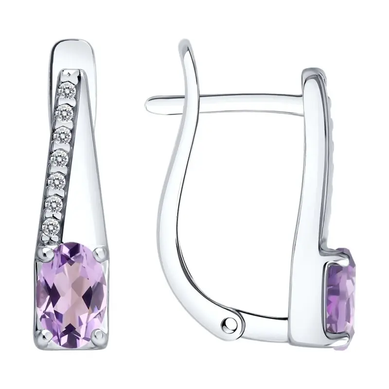 Серьги с английским замком из серебра