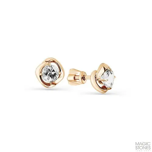 Серьги пуссеты из красного золота