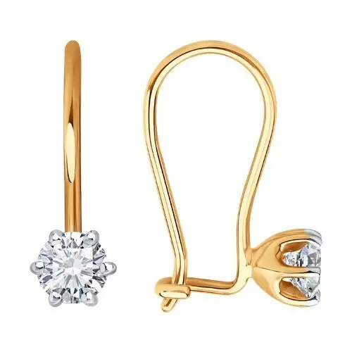 Серьги детские из красного золота