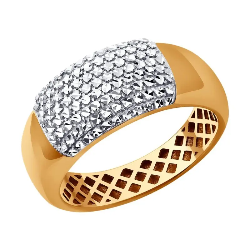 Кольцо декоративное из комбинированного золота