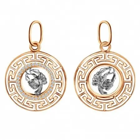 Подвеска знак зодиака из красного золота