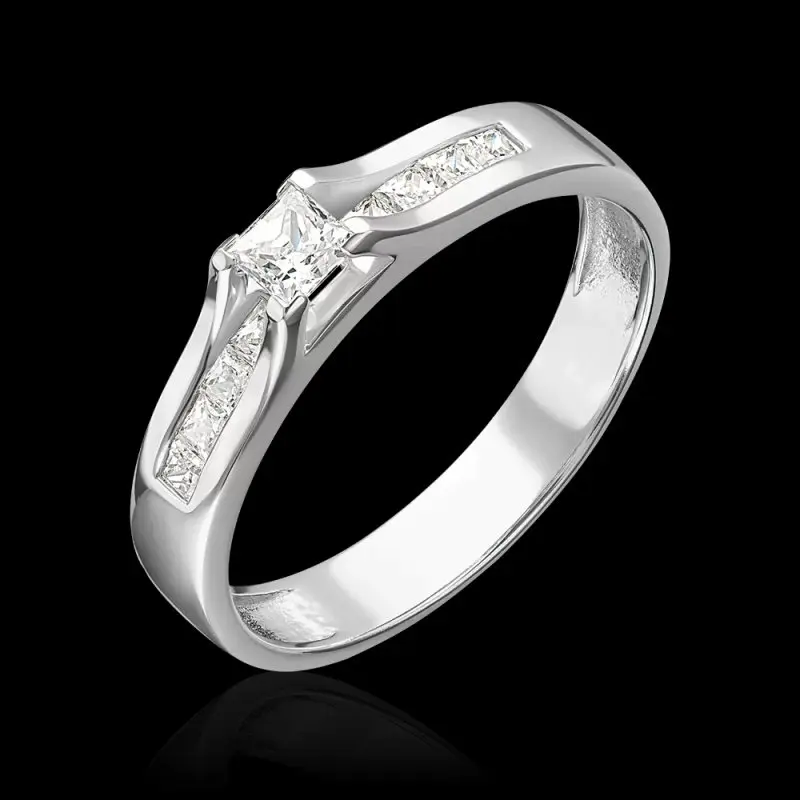 Кольцо декоративное из белого золота