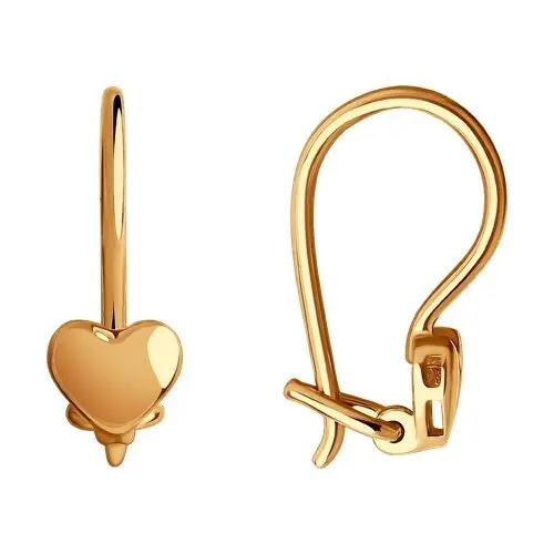 Серьги детские из красного золота