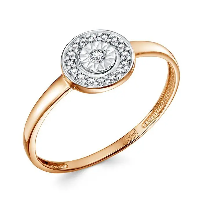 Кольцо декоративное из комбинированного золота