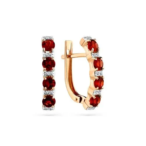 Серьги с английским замком из красного золота