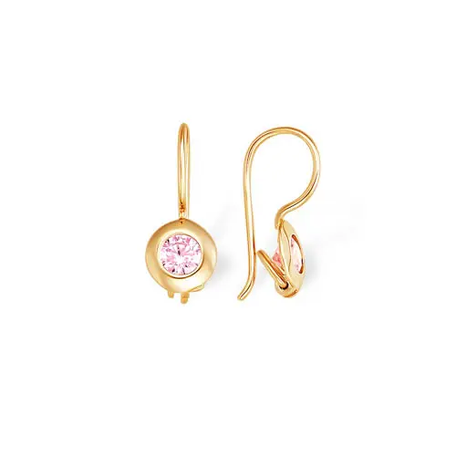 Серьги детские из красного золота