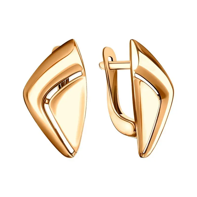 Серьги с английским замком из красного золота