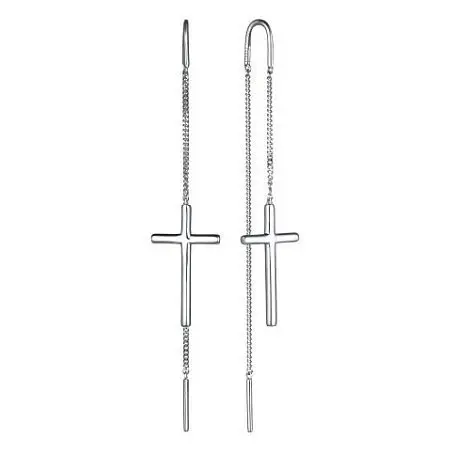 Серьги цепочки из серебра