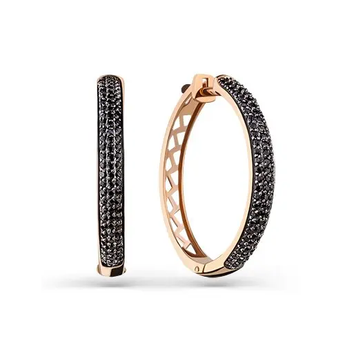 Серьги конго из красного золота