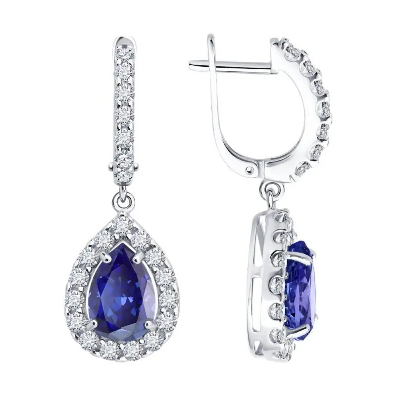 Серьги подвесные из серебра