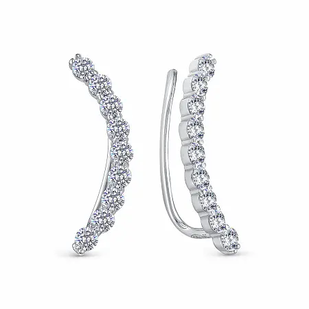 Серьги зажимы из серебра