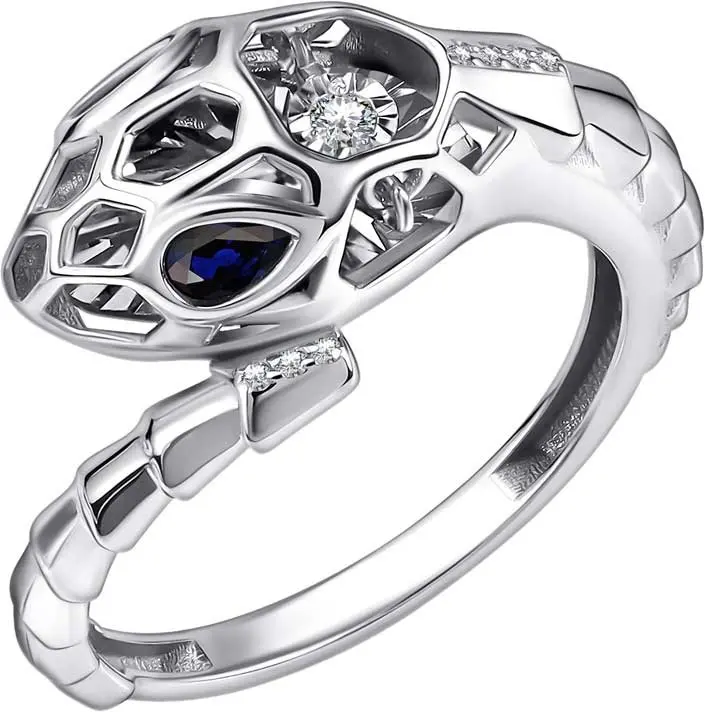 Кольцо декоративное из белого золота