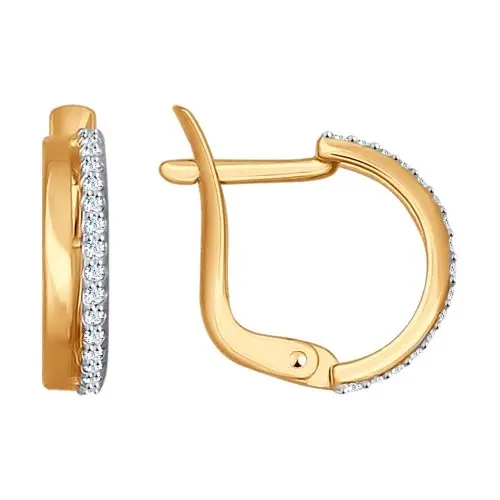 Серьги с английским замком из красного золота