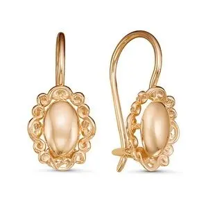 Серьги детские из красного золота