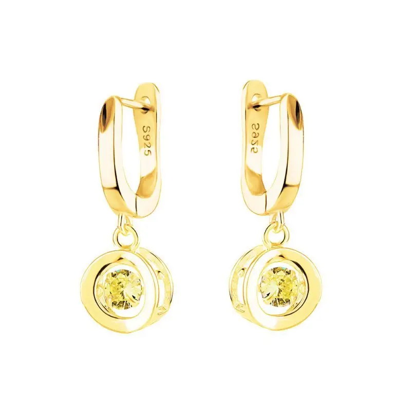 Серьги подвесные из позолоты