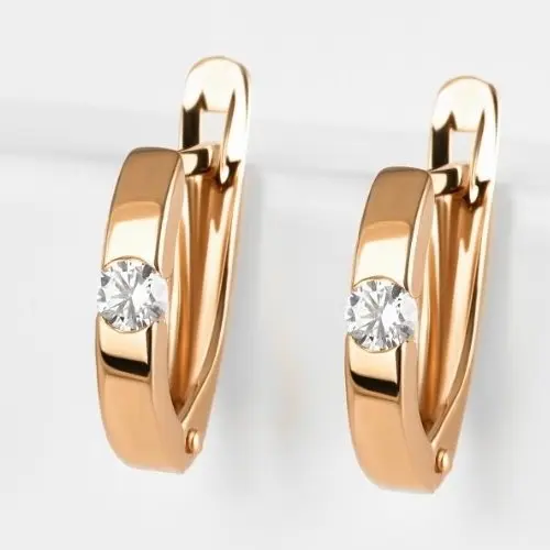 Серьги детские из красного золота