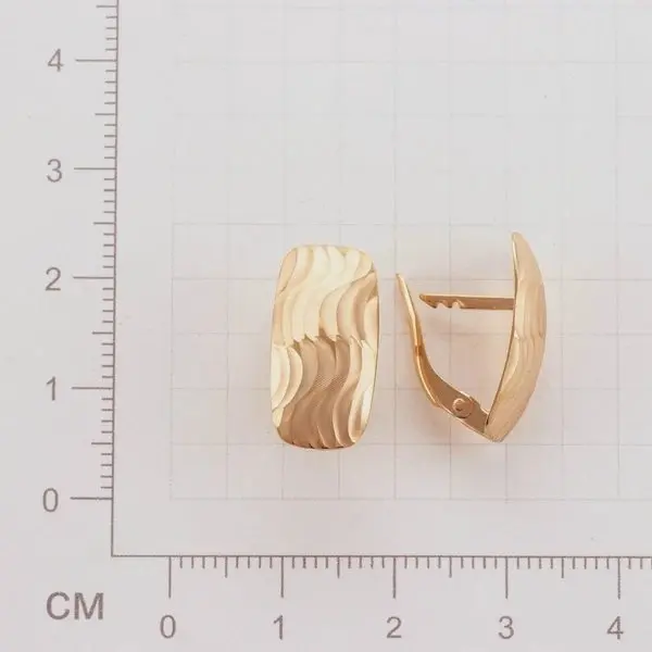 Серьги с английским замком из красного золота