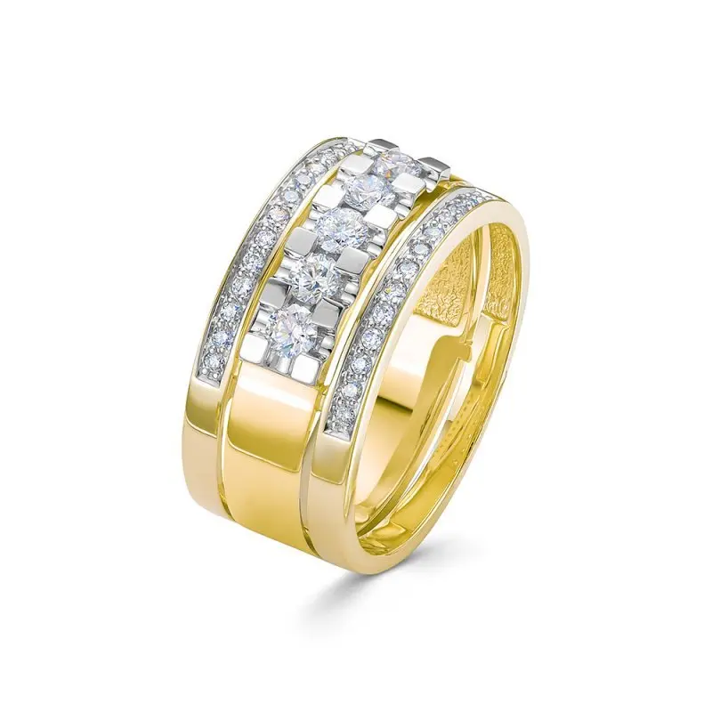 Кольцо декоративное из желтого золота