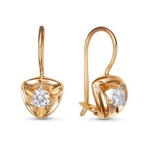 Серьги детские из красного золота