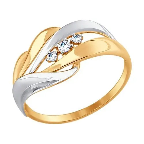 Кольцо декоративное из комбинированного золота вид 1