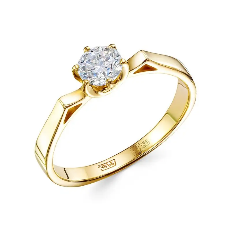 Кольцо помолвочное из белого золота