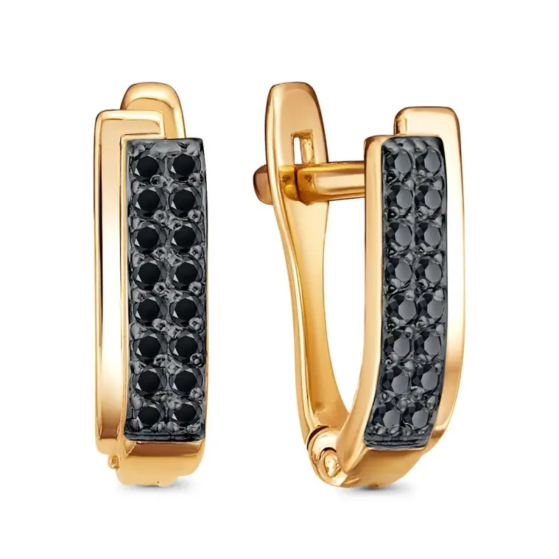 Серьги с английским замком из красного золота