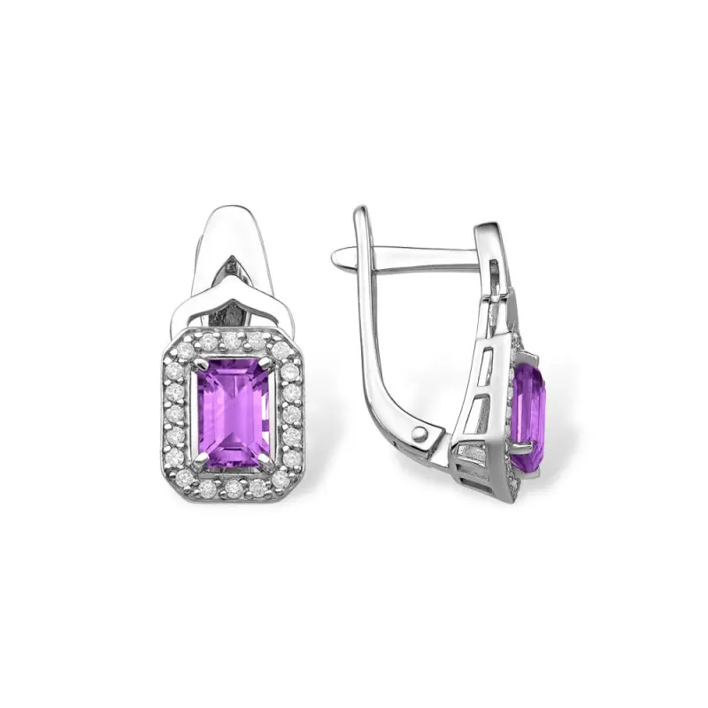Серьги с английским замком из серебра