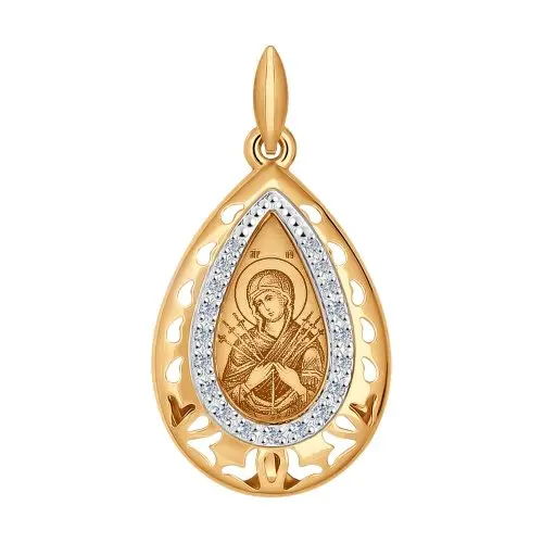 Подвеска икона из красного золота