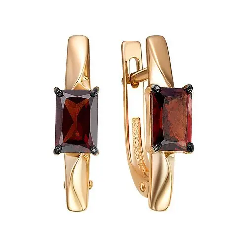 Серьги с английским замком из красного золота