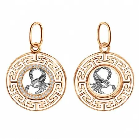 Подвеска знак зодиака из красного золота