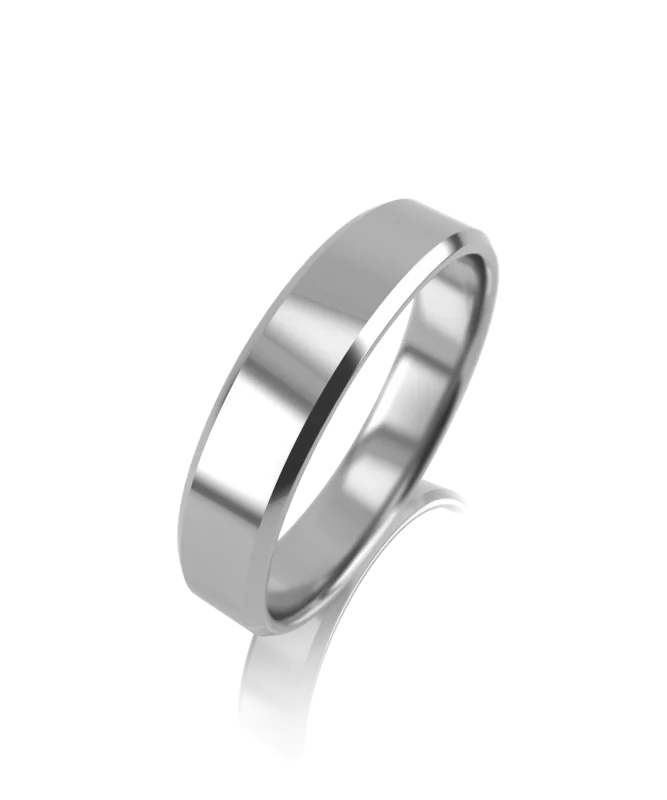 Кольцо обручальное из белого золота