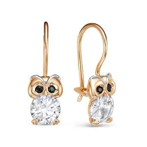 Серьги детские из красного золота