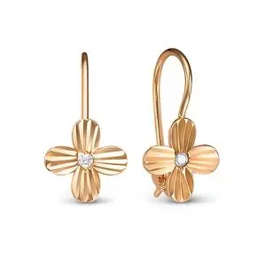 Серьги детские из красного золота
