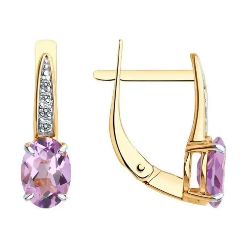 Серьги с английским замком из красного золота