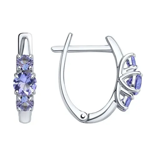 Серьги с английским замком из серебра