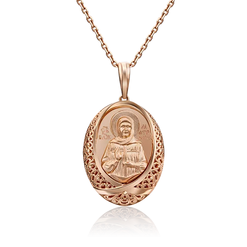 Подвеска икона из красного золота