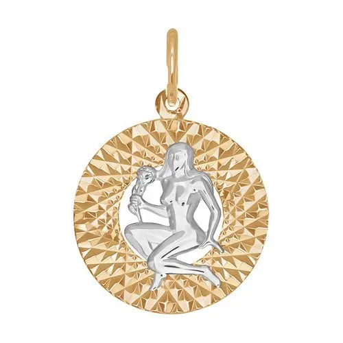 Подвеска знак зодиака из комбинированного золота