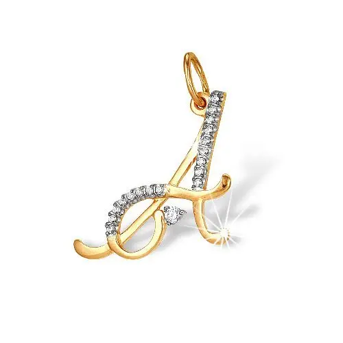 Подвеска буква из красного золота