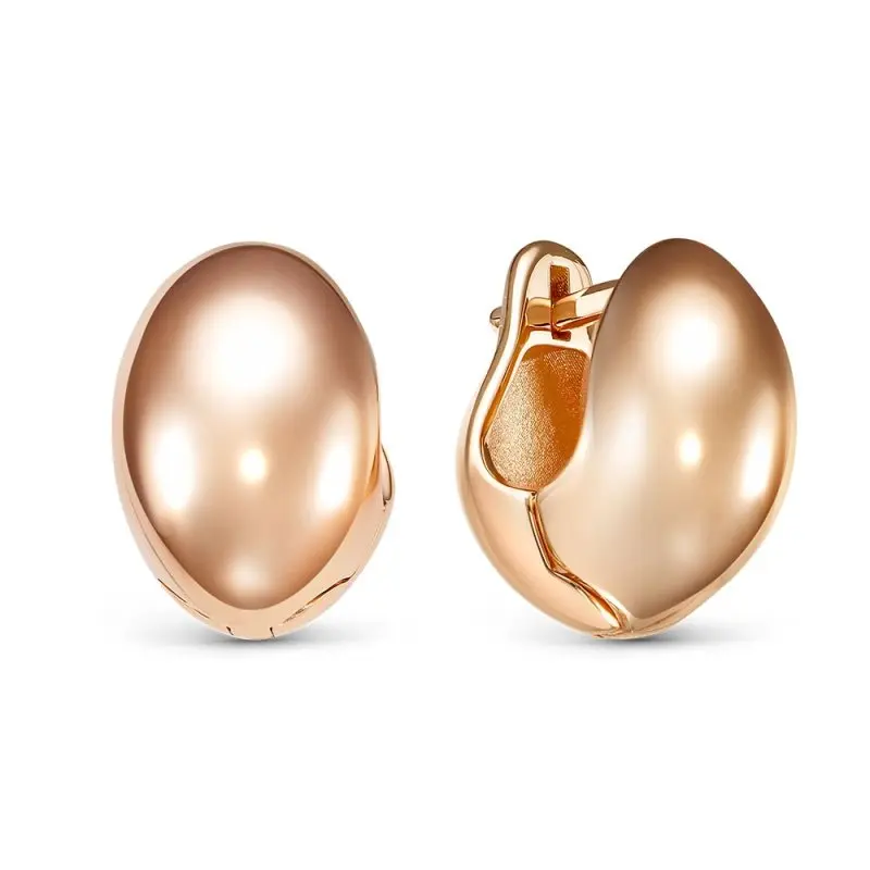 Серьги с английским замком из красного золота