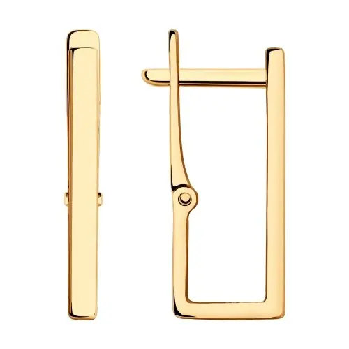 Серьги с английским замком из красного золота