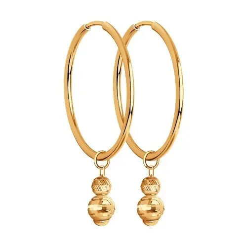 Серьги конго из красного золота