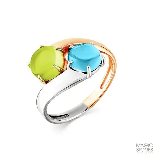 Кольцо декоративное из комбинированного золота