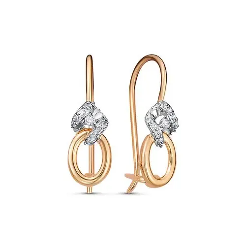 Серьги детские из красного золота