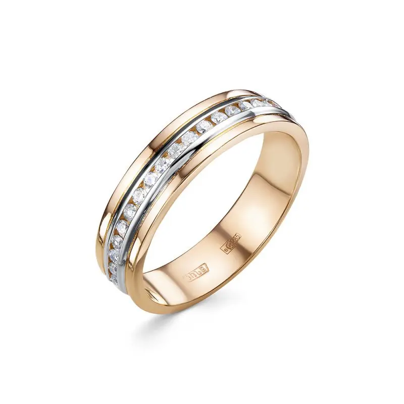 Кольцо обручальное из белого золота