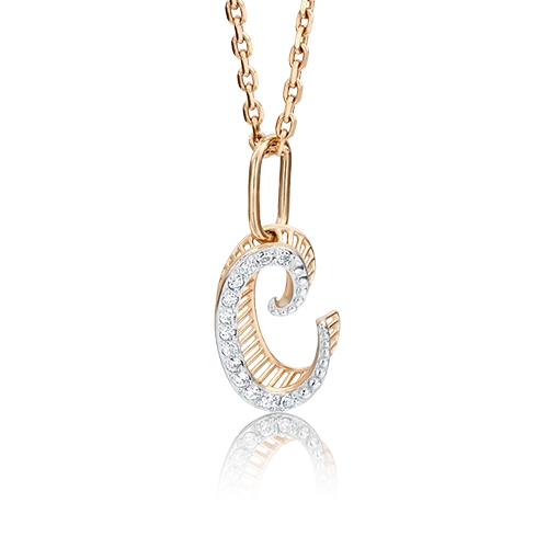 Подвеска буква из красного золота вид 1