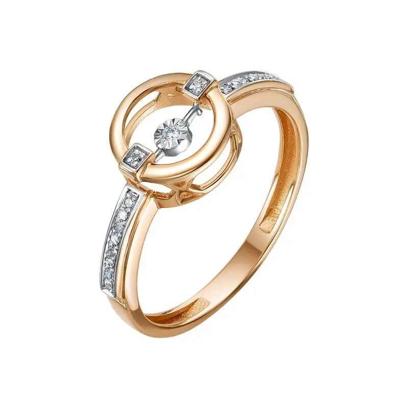 Кольцо декоративное из комбинированного золота