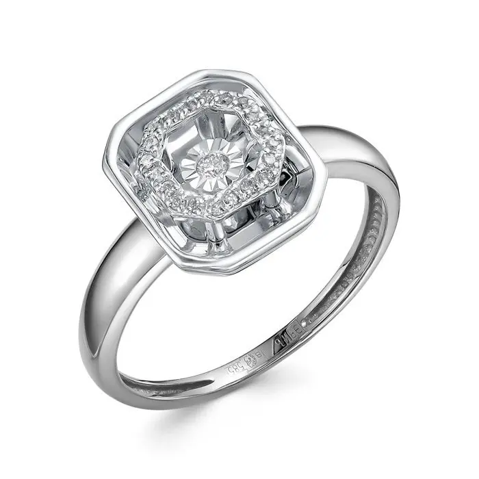 Кольцо декоративное из белого золота