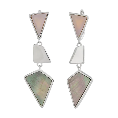 Серьги подвесные из серебра